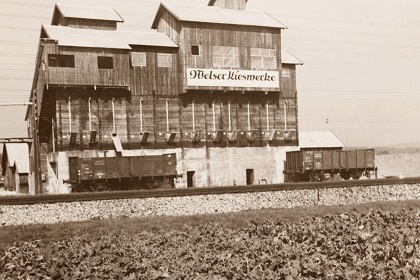 Erstes Kieswerk der Welser Kieswerke, 1938